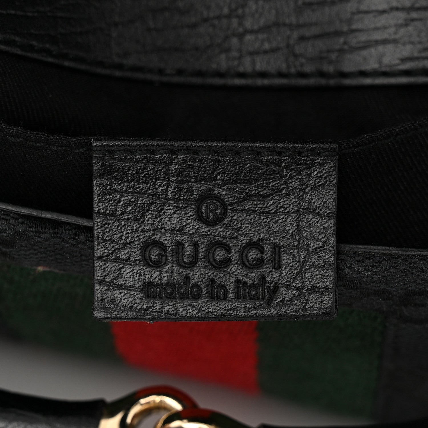 Gucci Monogram Web Horsebit Chain Clutch Black 6 of 11