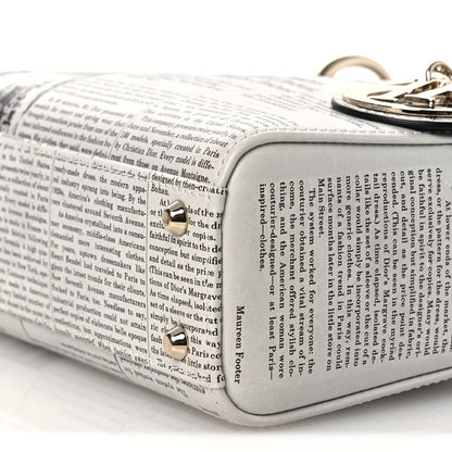 Christian Dior Calfskin Newspaper Printed Mini Lady Dior Black White 10 of 11