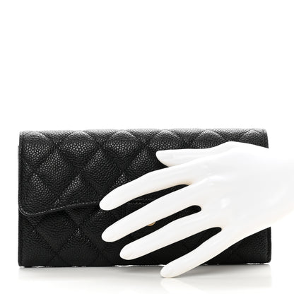 Chanel Caviar Quilted Large Flap Wallet Black 2 of 9