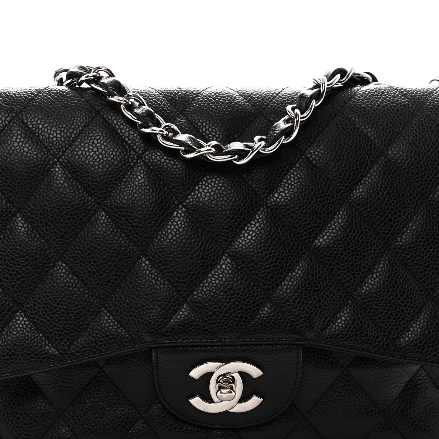 Caviar Quilted Jumbo Single Flap Black