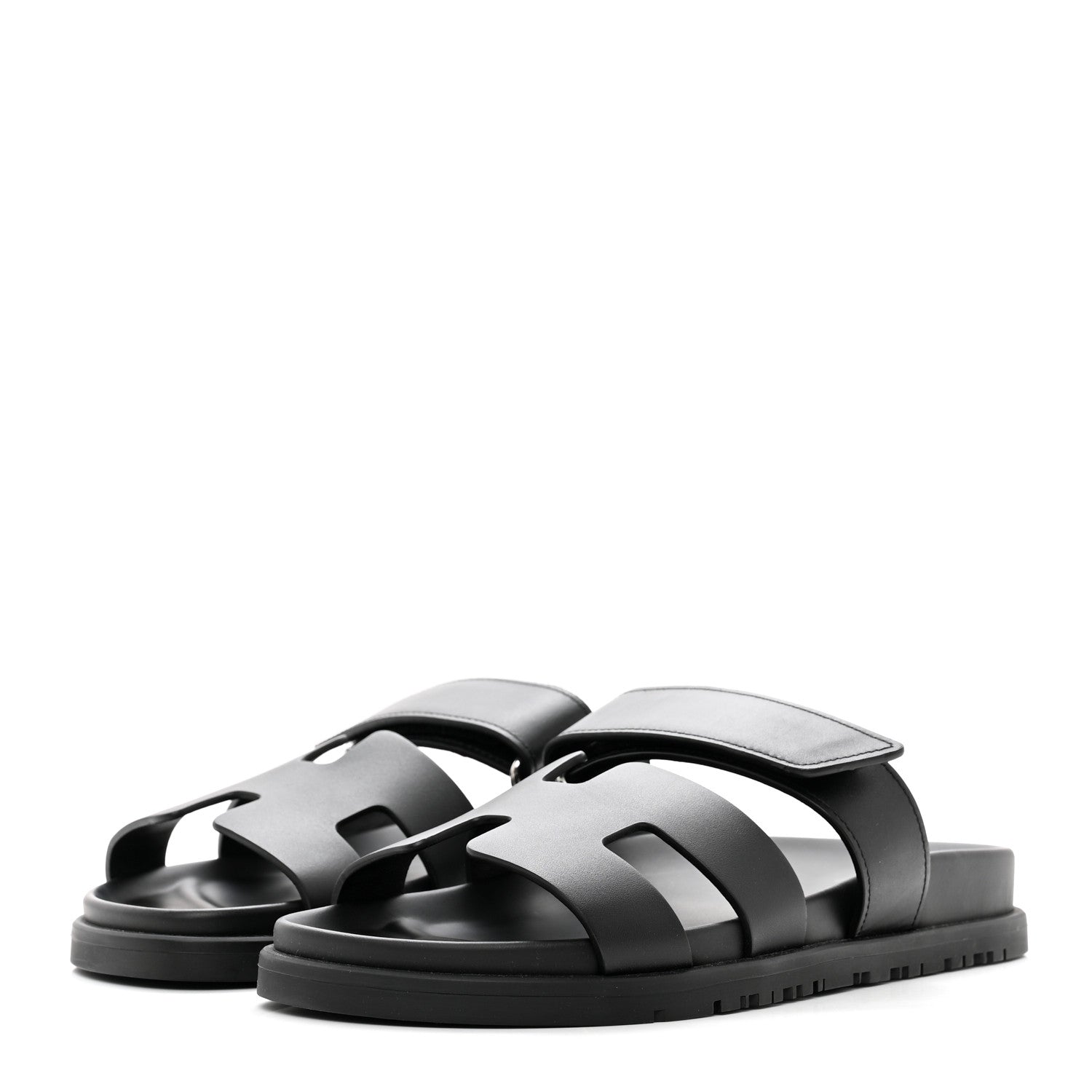 Hermes Calfskin Womens Chypre Sandals 36 Black 3 of 9