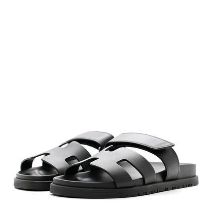 Hermes Calfskin Womens Chypre Sandals 36 Black 3 of 9