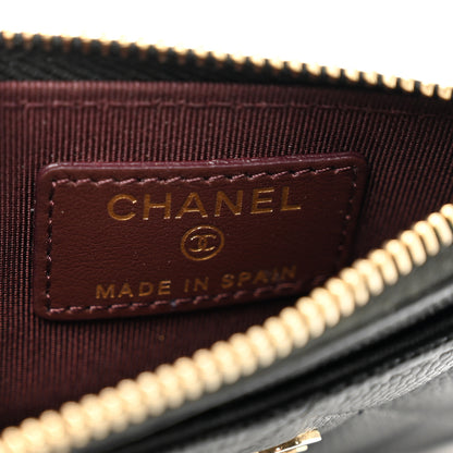 Chanel Caviar Quilted CC Zip Card Holder Black 6 of 9