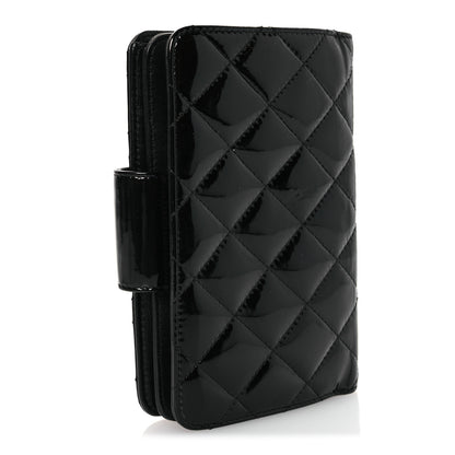 Chanel Patent Quilted Brilliant Zipped Pocket Wallet Black 3 of 11