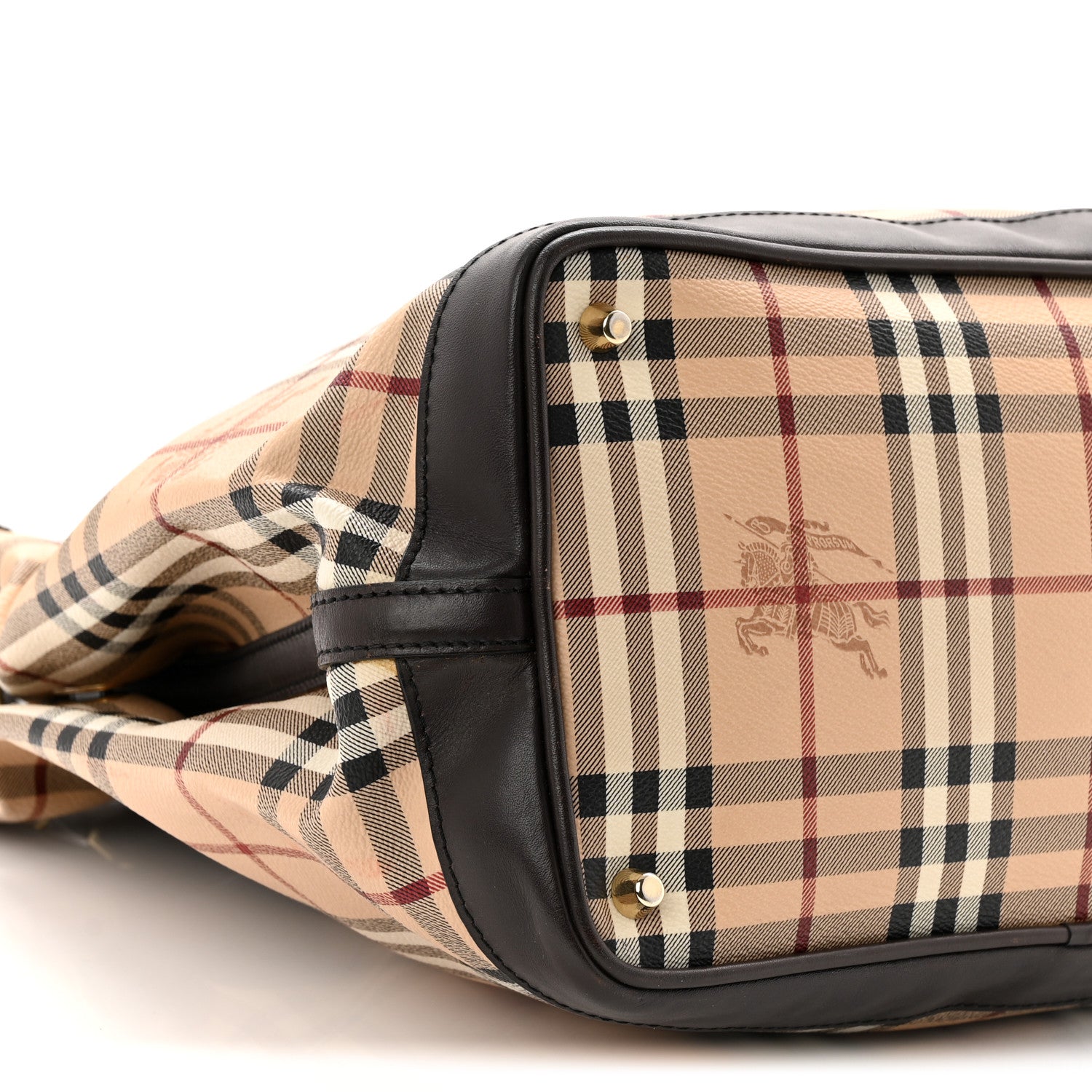 Burberry Haymarket Check Medium Golderton Tote Chocolate 1866773