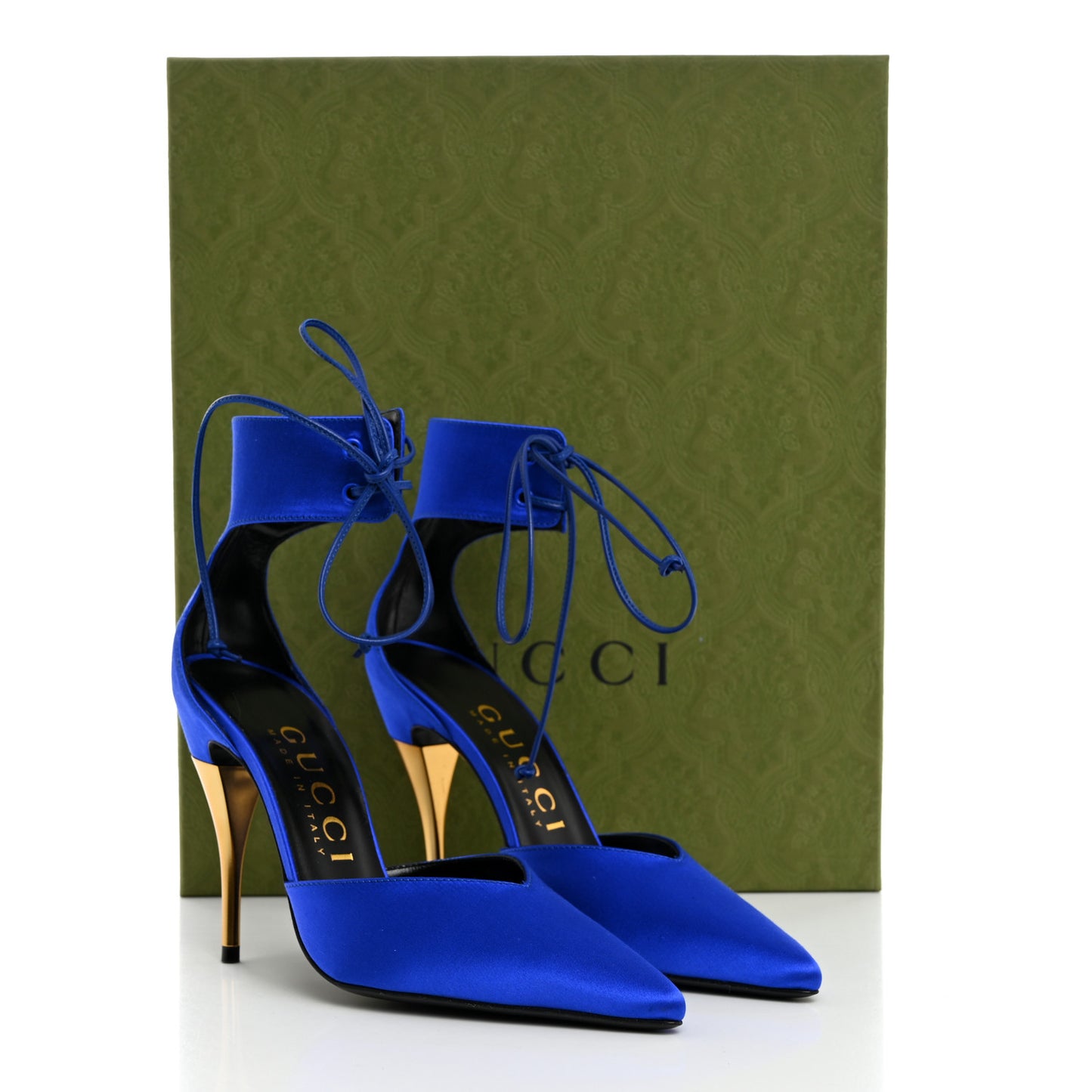 Nappa Fabric Priscilla Ankle Cuff Pumps 37 Electric Blue