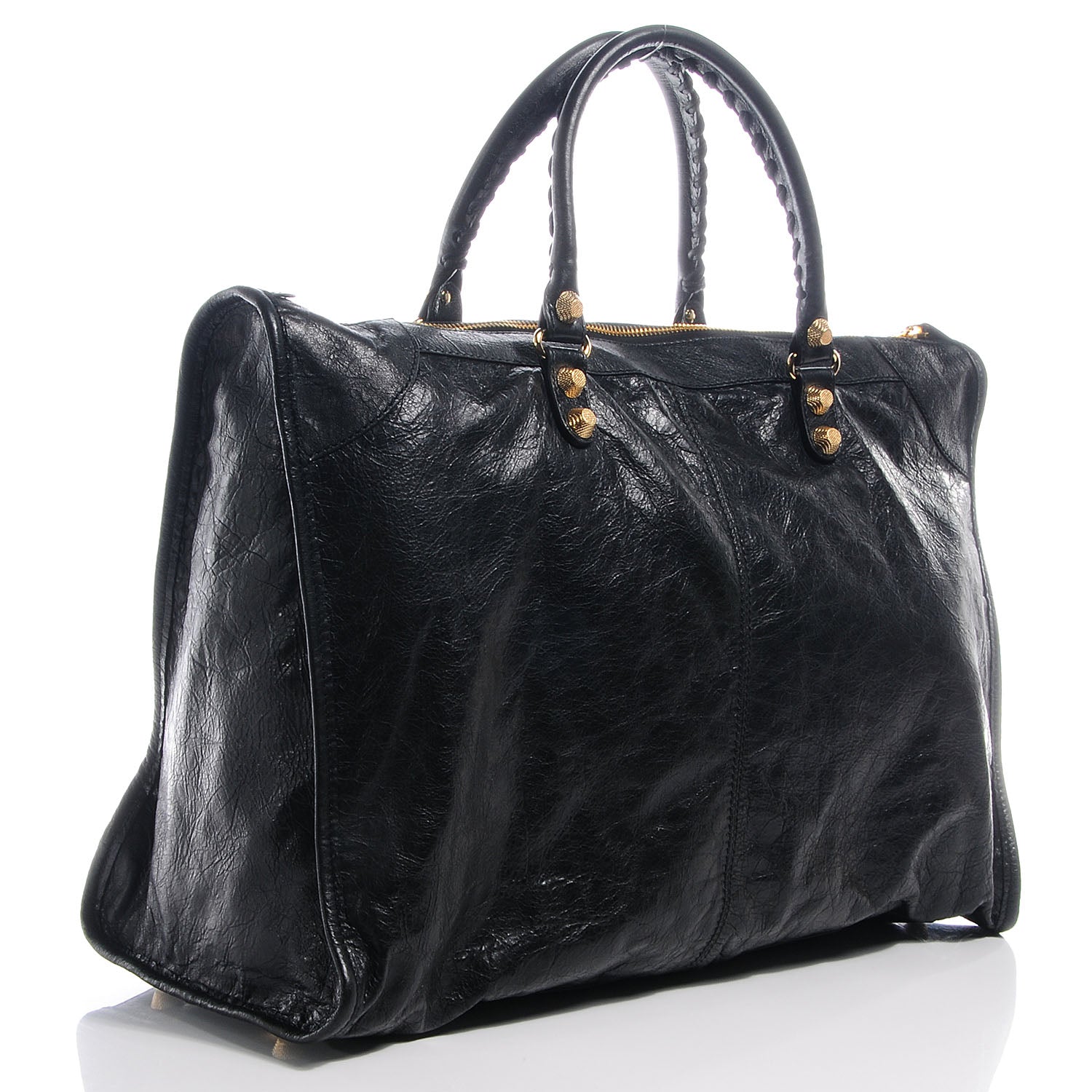 Balenciaga Agneau Giant 12 Gold Hardware Weekender Black 3 of 9