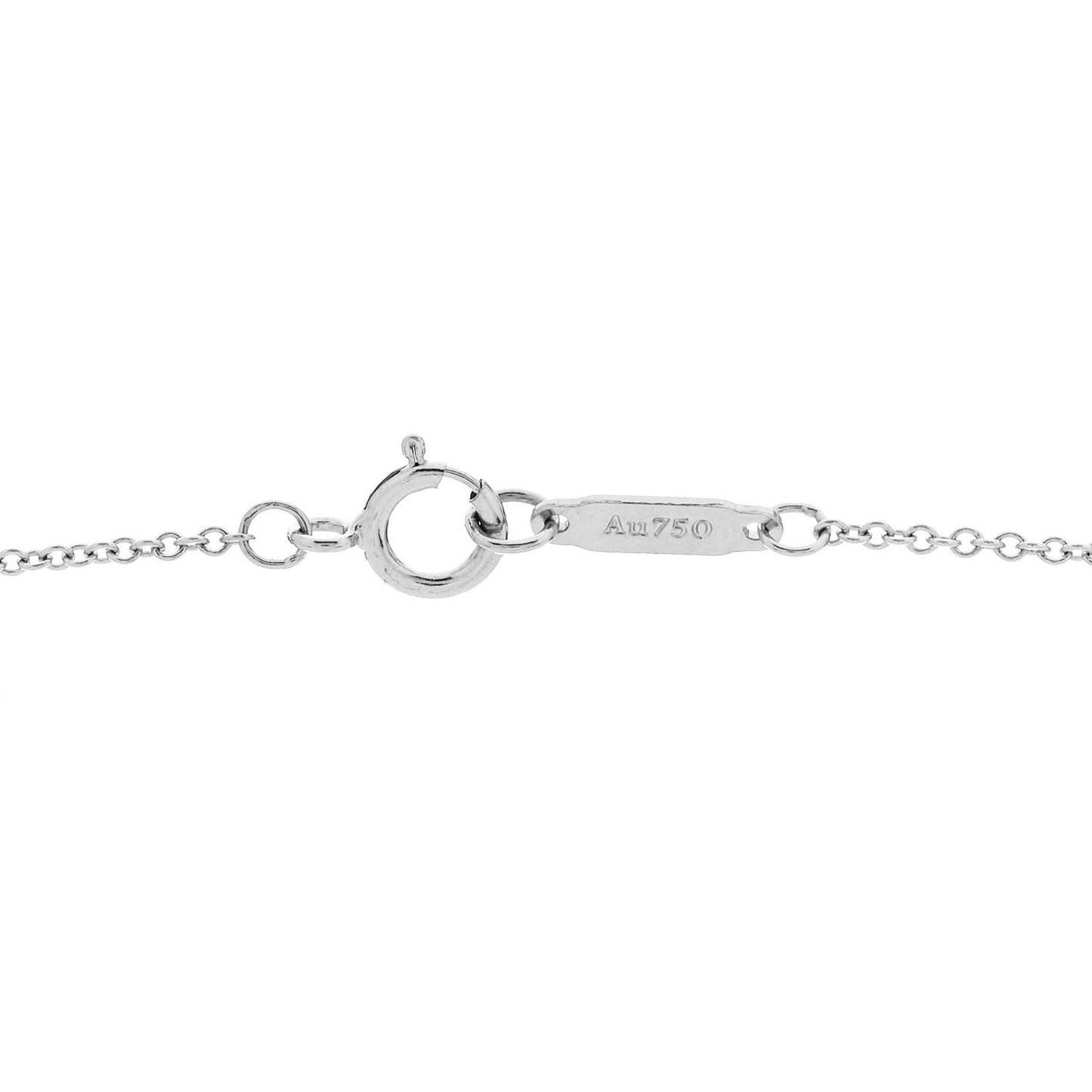 18K White Gold Diamond Medium Heart Key Pendant Necklace