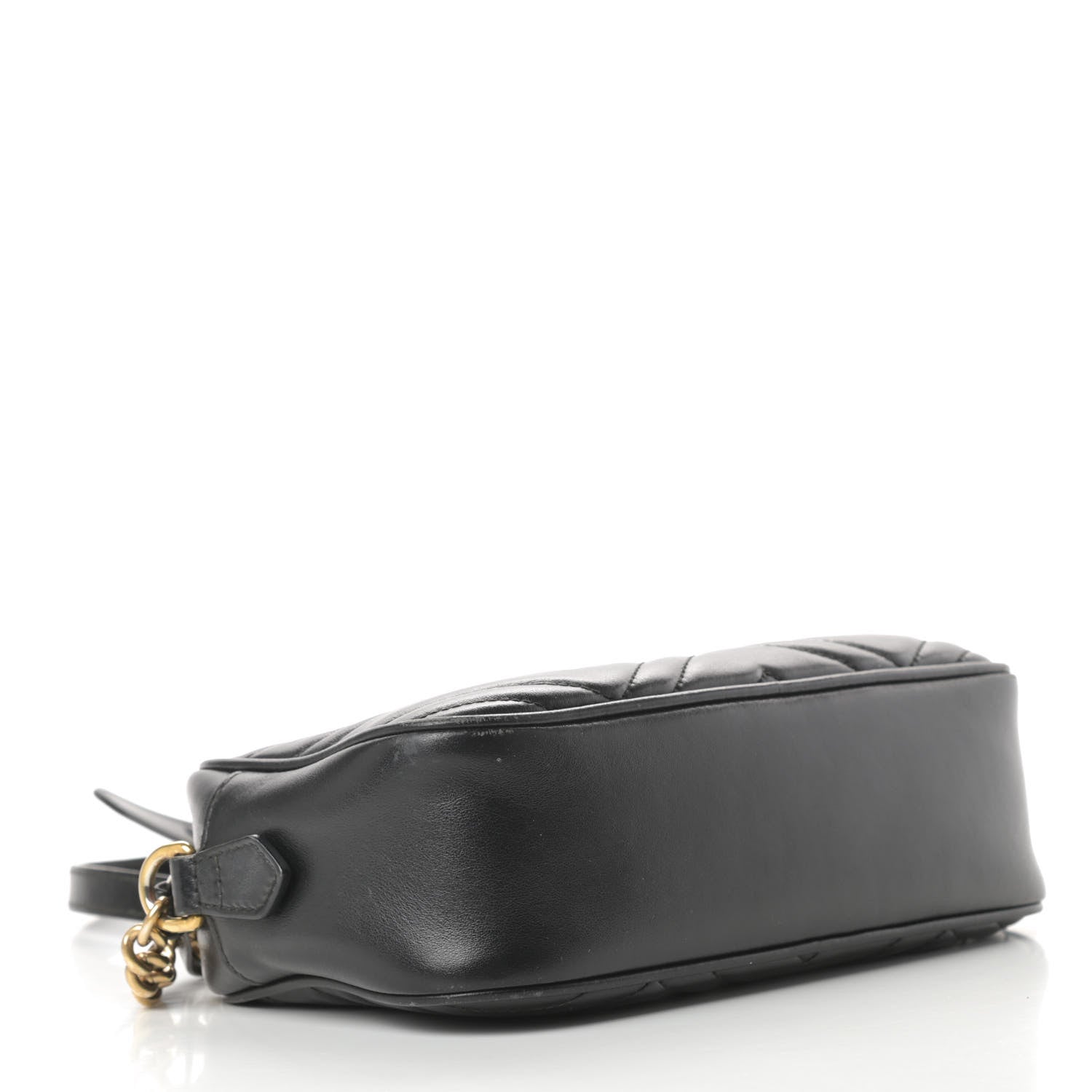 Gucci Calfskin Matelasse Small GG Marmont Chain Shoulder Bag Black 4 of 19