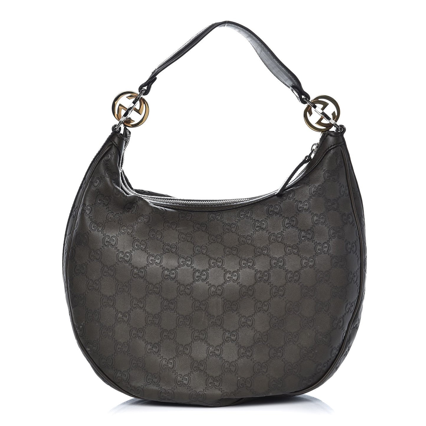 Guccissima Medium GG Twins Hobo Olive Green