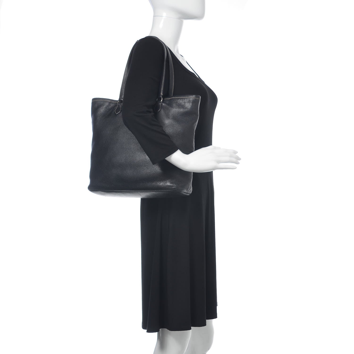 Prada Vitello Daino Light Tote Black 2 of 13