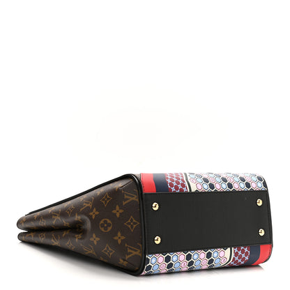 Louis Vuitton Calfskin Monogram Kimono Tote MM Rouge Navy 3 of 11