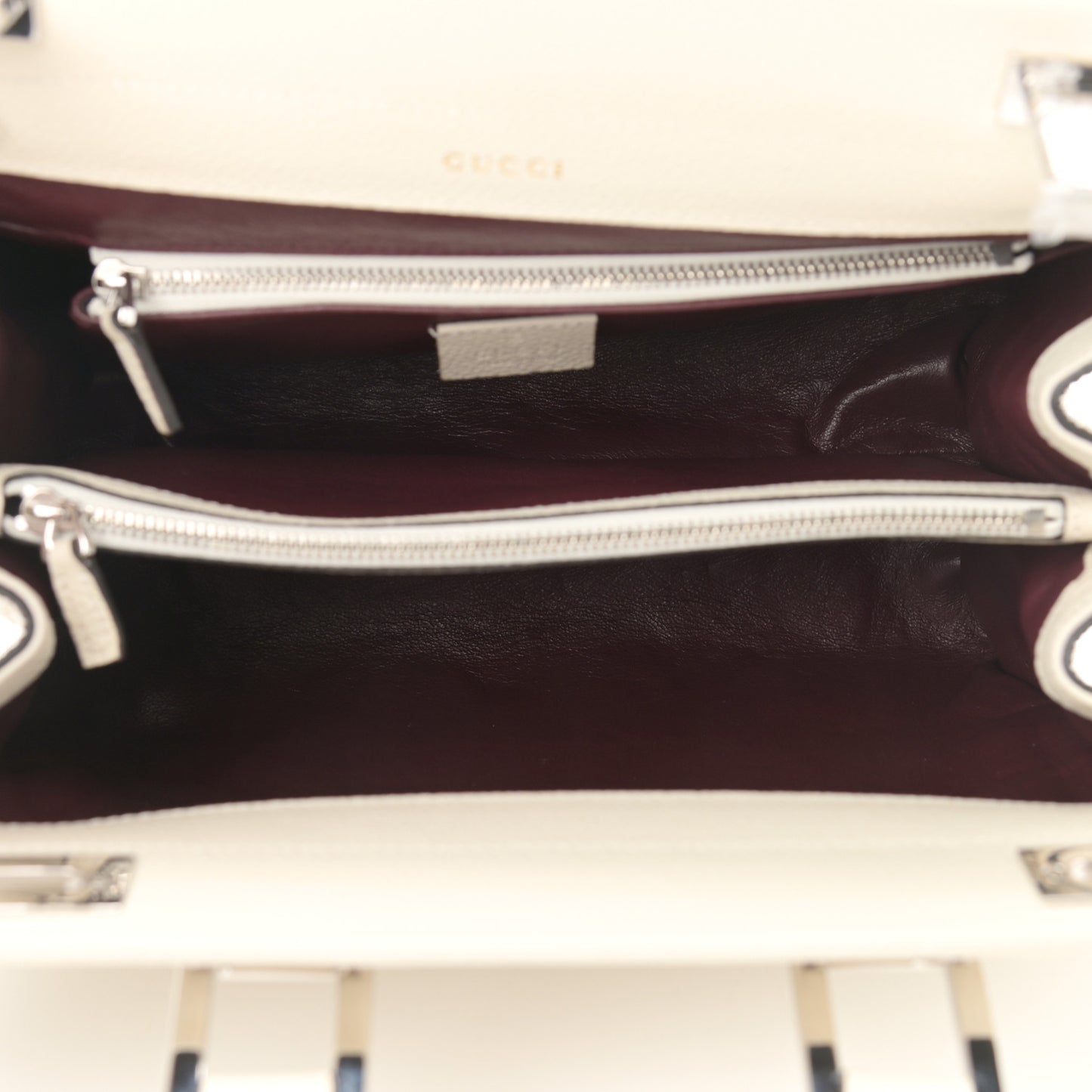 Grainy Calfskin Small Zumi Top Handle Bag Mystic White