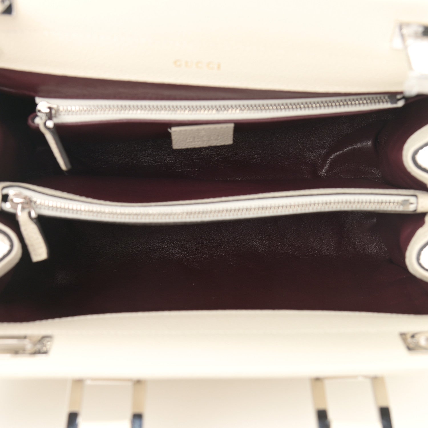 Gucci Grainy Calfskin Small Zumi Top Handle Bag Mystic White 4 of 9