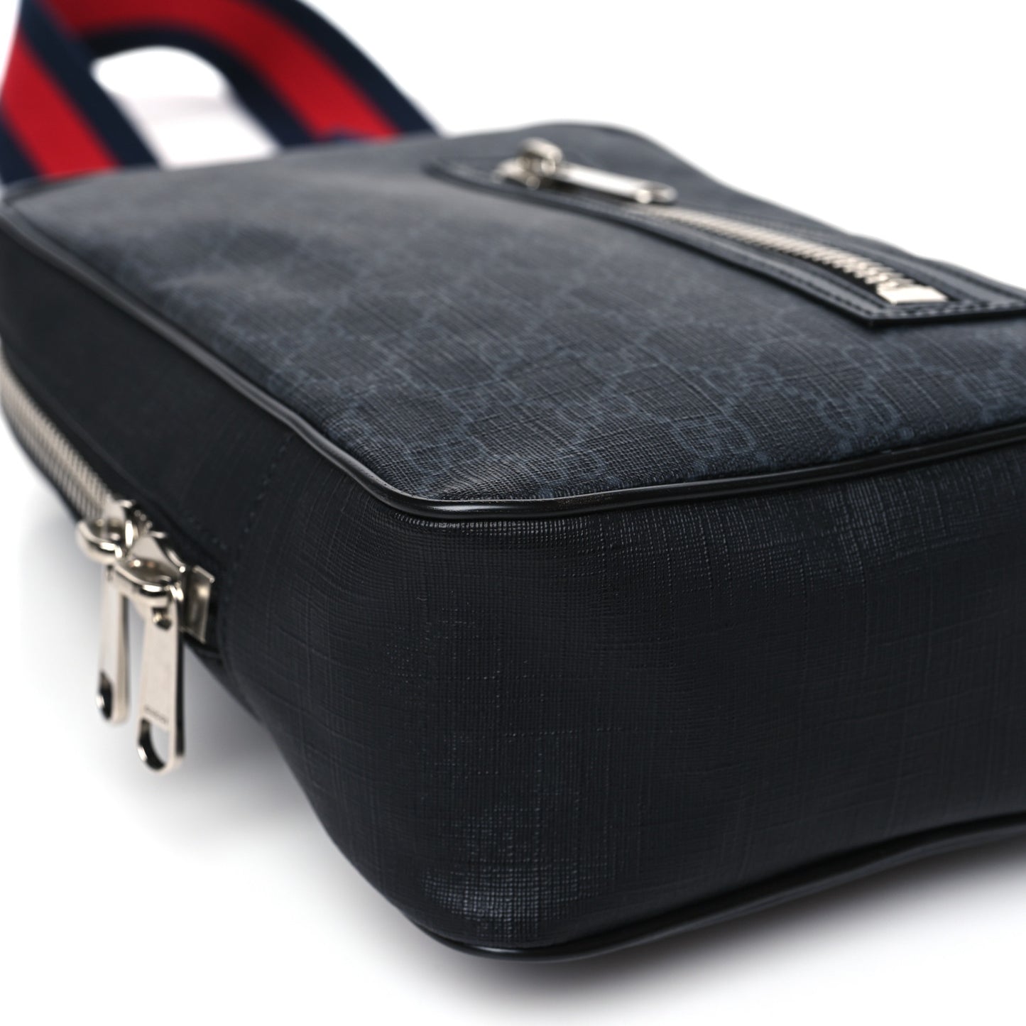 GG Supreme Monogram Web Belt Bag Black Grey