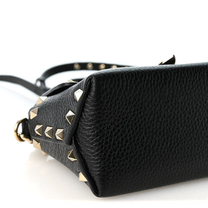 Valentino Garavani Pebbled Calfskin Mini Rockstud Crossbody Bag Black 8 of 9