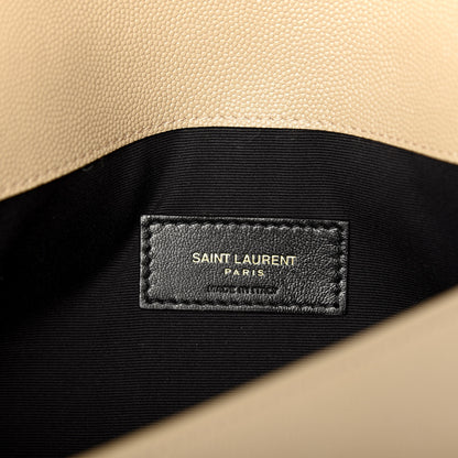 Saint Laurent Grain De Poudre Uptown Pouch Dark Beige 6 of 7