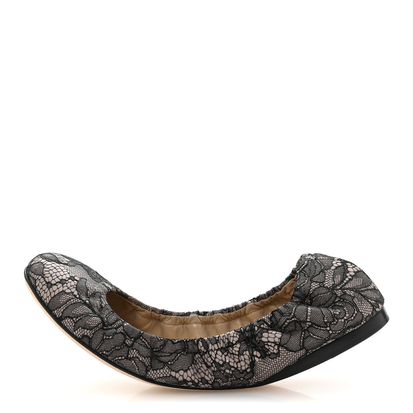 Lace Ballerina Flats 40 Black