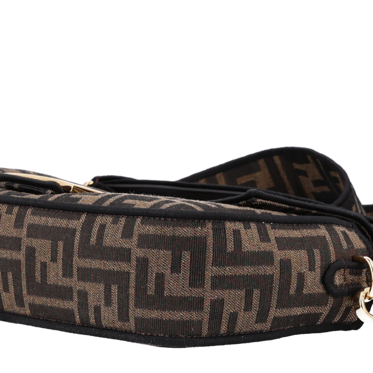 Fendi Fabric Jacquard FF 1974 Medium Baguette Tobacco Moro Black 18 of 20