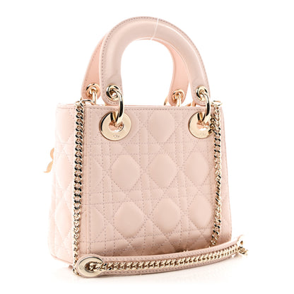 Christian Dior Lambskin Cannage Crystal Mini Lady Dior Powder Pink 3 of 10
