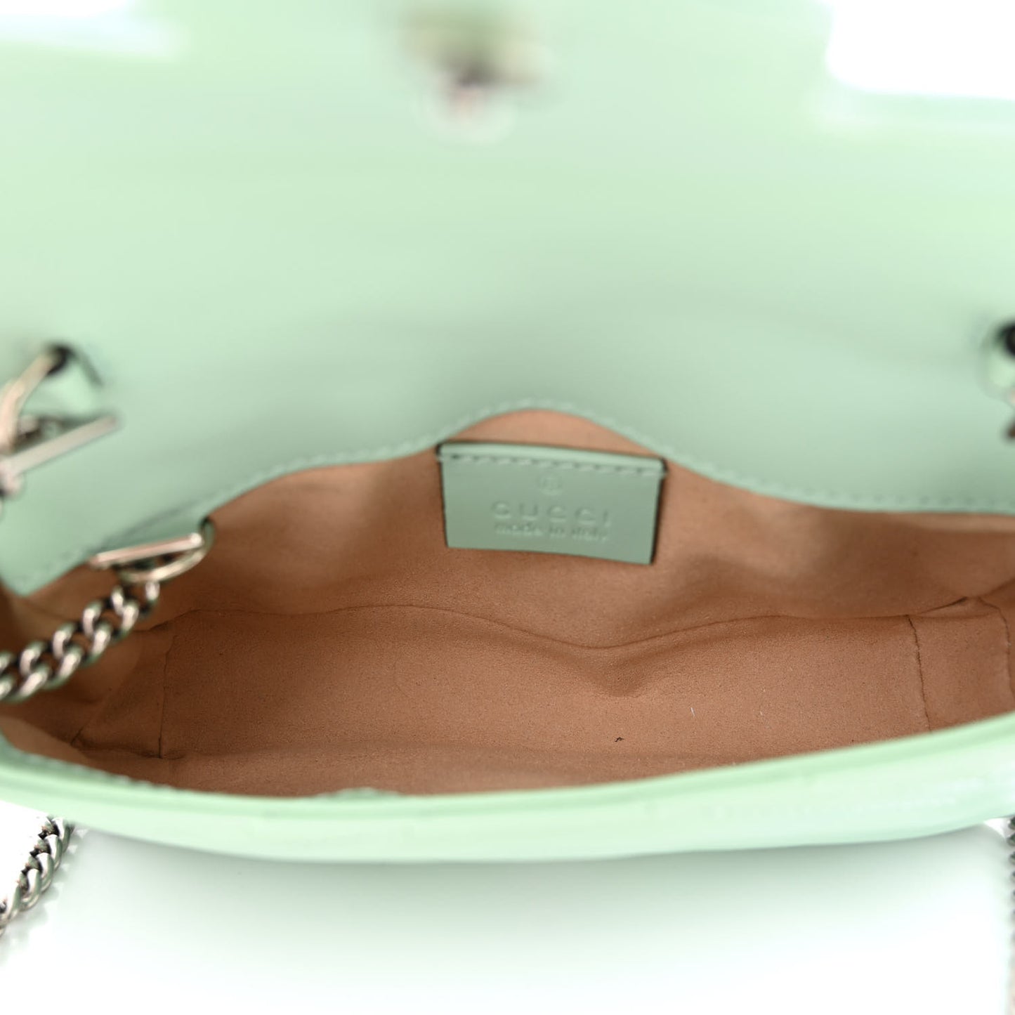 Calfskin Matelasse Super Mini GG Marmont Shoulder Bag Water Green
