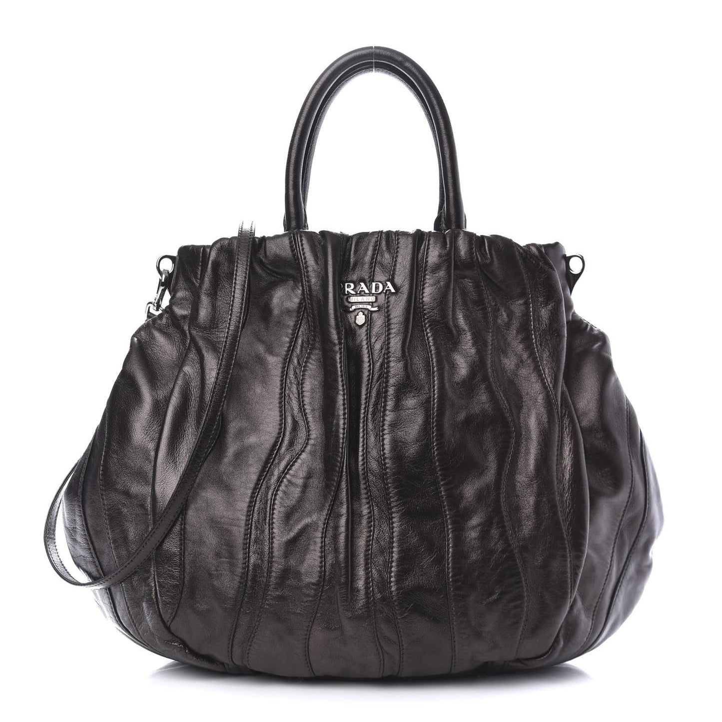 Nappa Stripes Tote Black