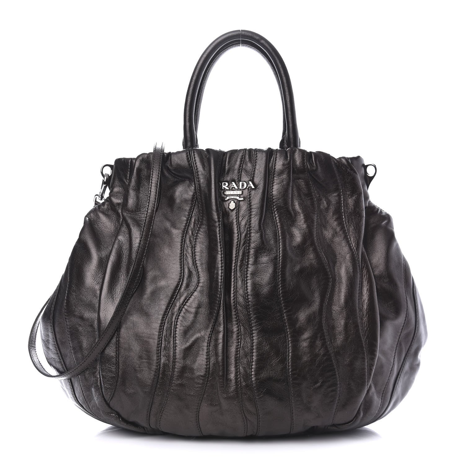 Prada Nappa Stripes Tote Black 1 of 8