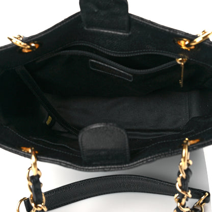 Chanel Caviar Quilted Petit Shopping Tote PST Black 4 of 10