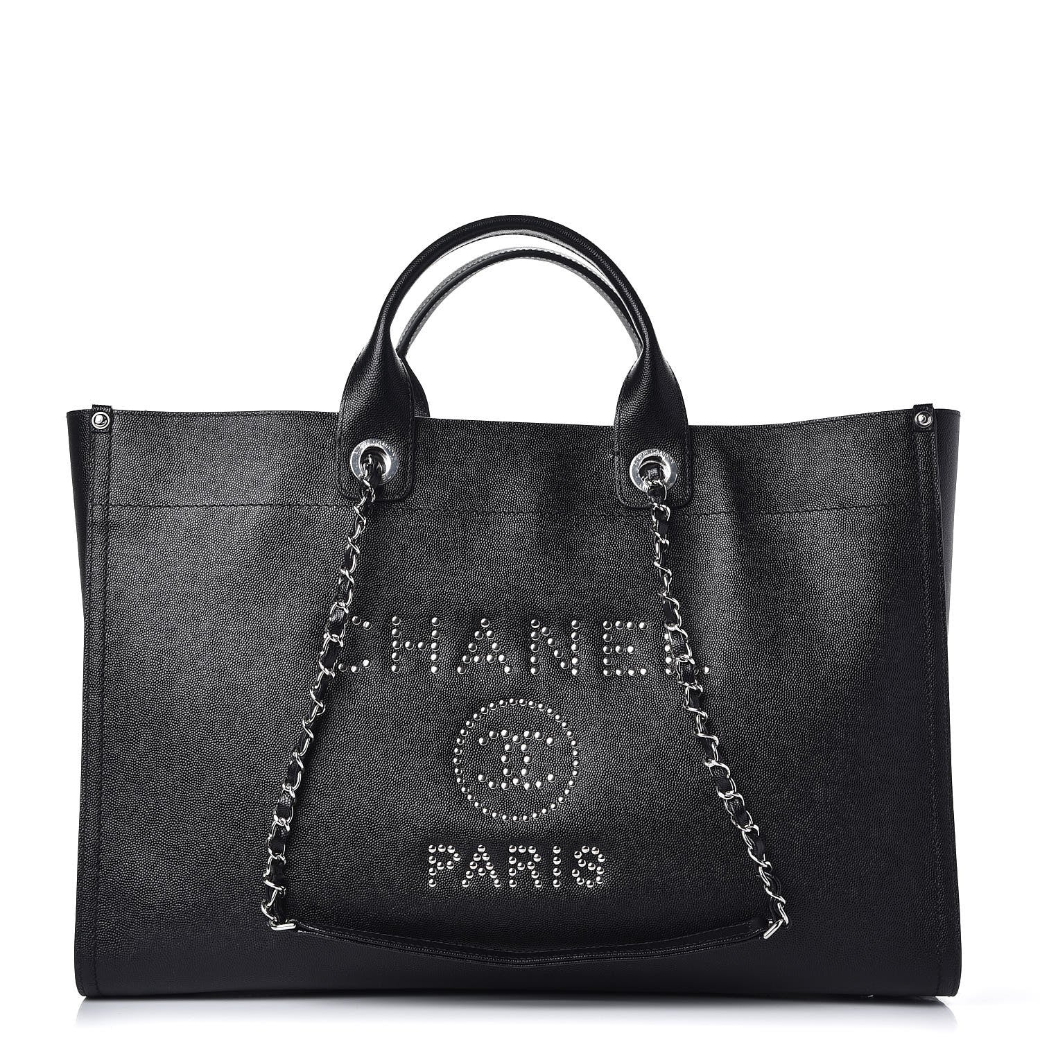 Chanel Caviar Extra Large Studded Deauville Tote Black 1 of 8