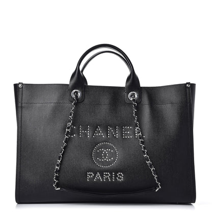 Chanel Caviar Extra Large Studded Deauville Tote Black 1 of 8