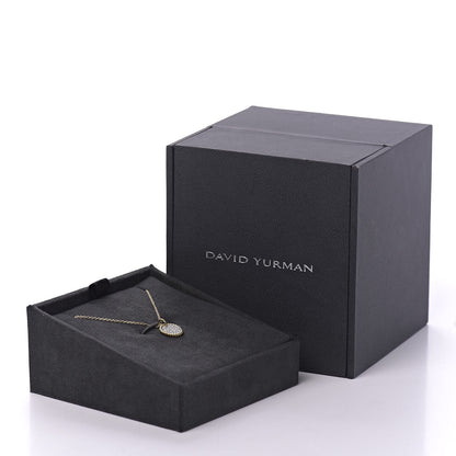 David Yurman 18K Yellow Gold Diamond Cable Collectibles Pave Charm Pendant Necklace 8 of 8