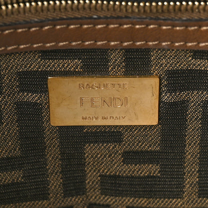Fendi Wool Vitello King Houndstooth FF Embroidered Baguette Beige Moro 6 of 12