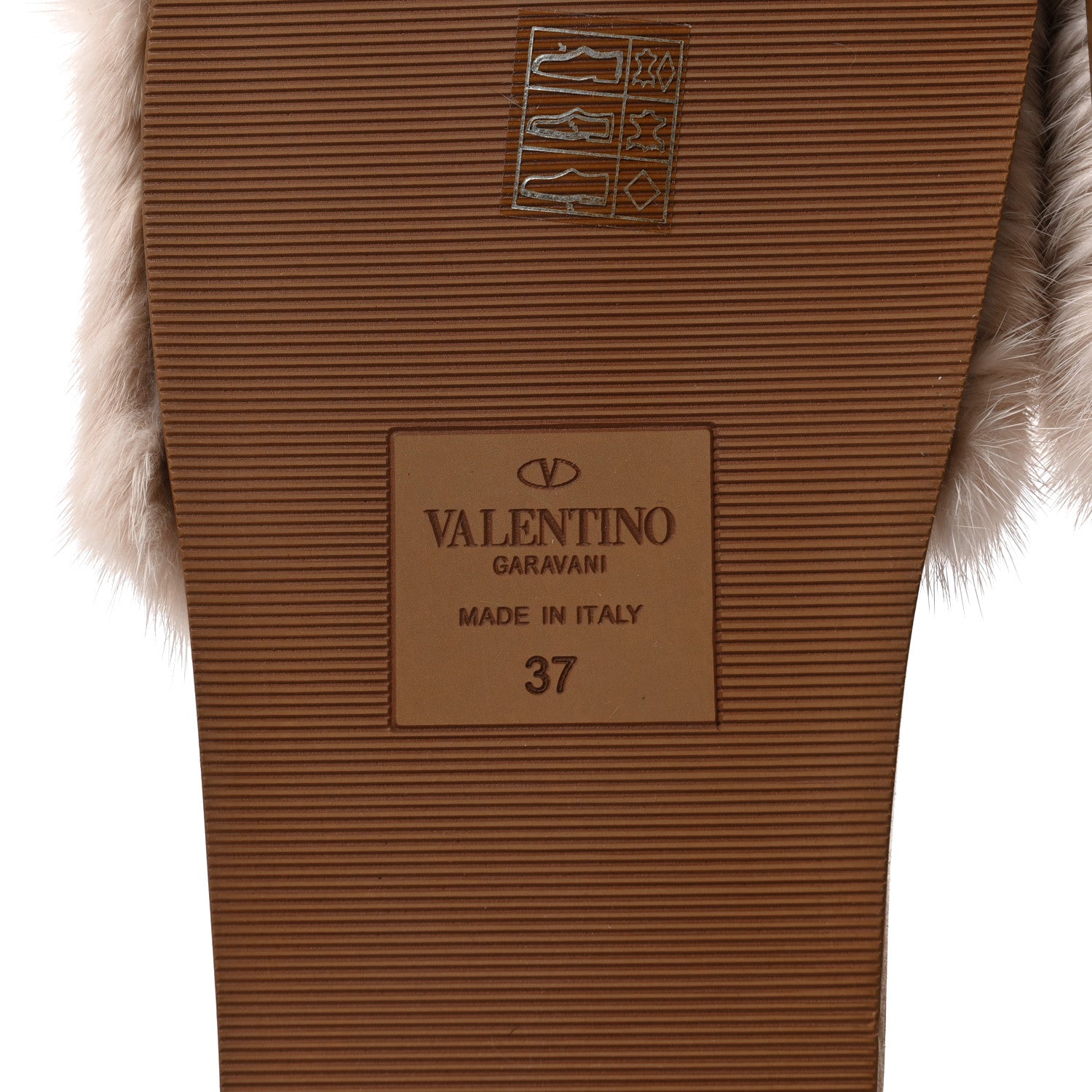 Valentino Garavani Mink Fur Rockstud Slide Sandals 37 Vapeur 6 of 8
