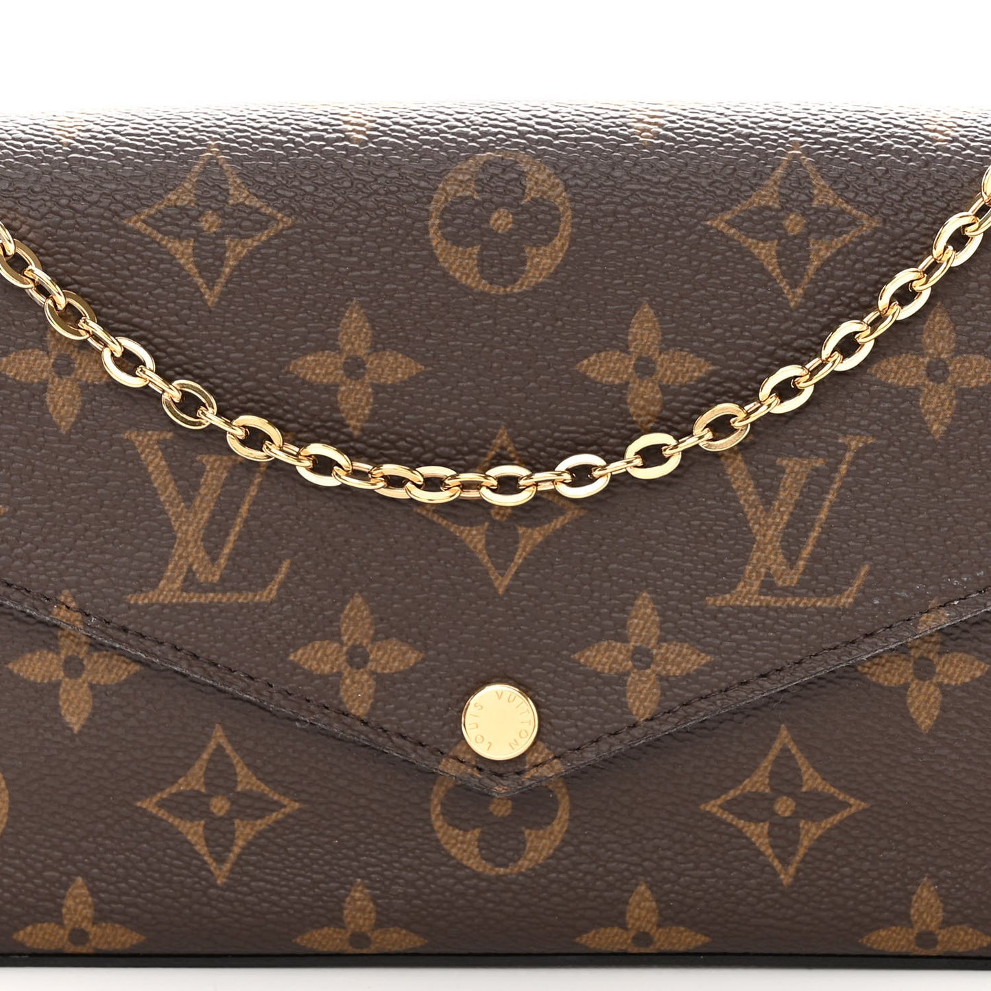 Monogram Pochette Felicie Chain Wallet Fuchsia