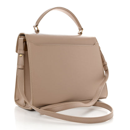 Saint Laurent Grain de Poudre Medium Classic Monogram Cassandra Top Handle Dark Beige 3 of 11