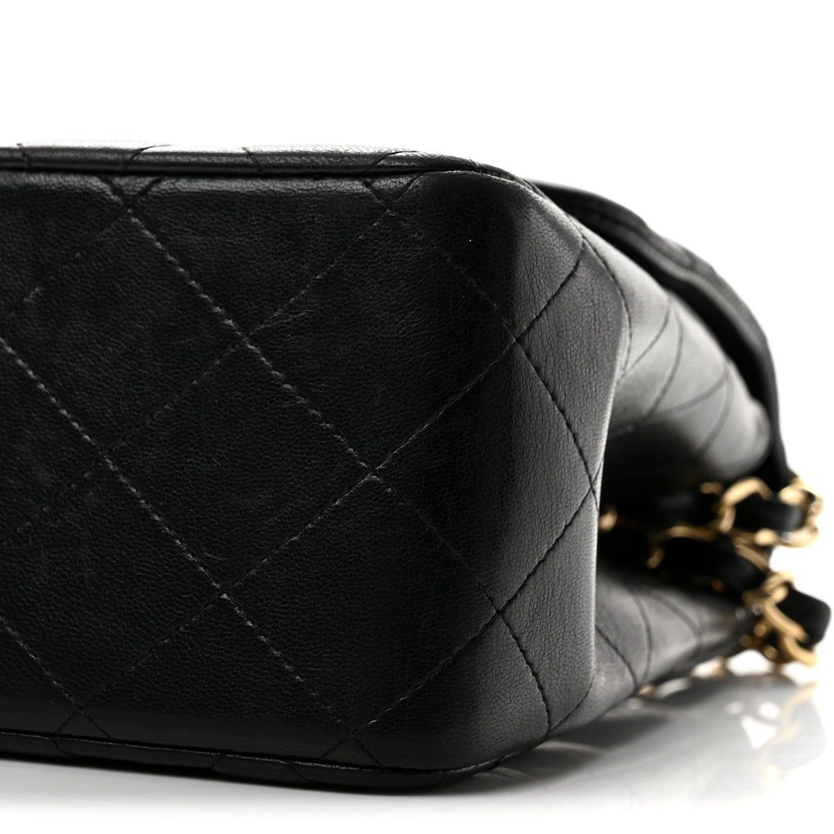 Lambskin Quilted Jumbo Double Flap Black