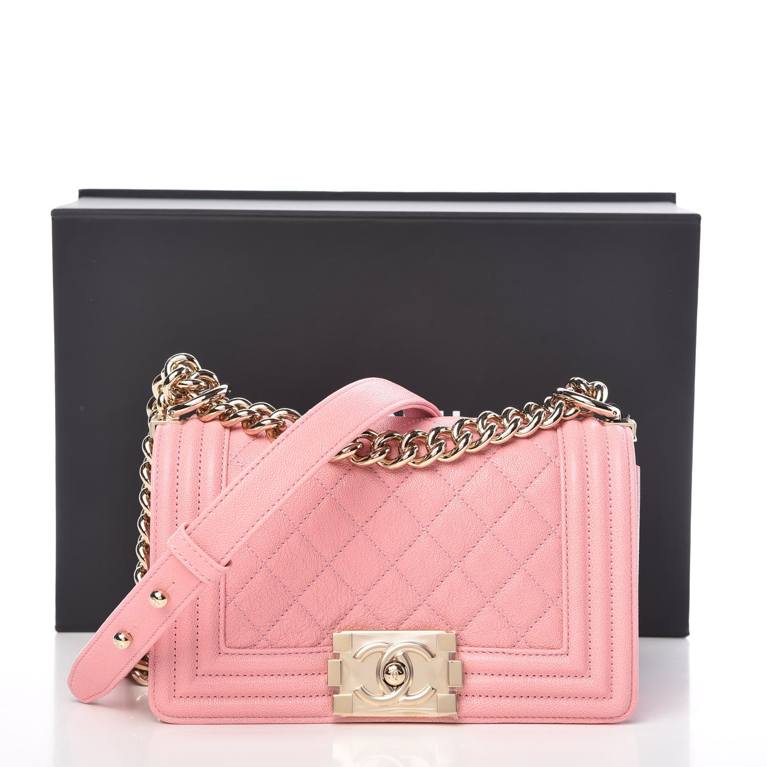 Chanel Caviar Quilted Small Boy Flap Pink 11 of 11
