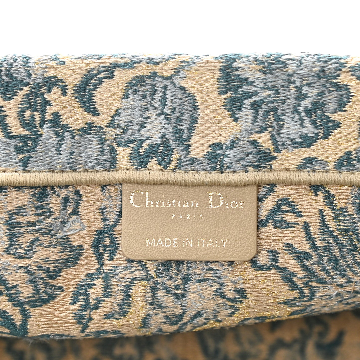 Canvas Embroidered Medium Brocart Book Tote Metallic Blue