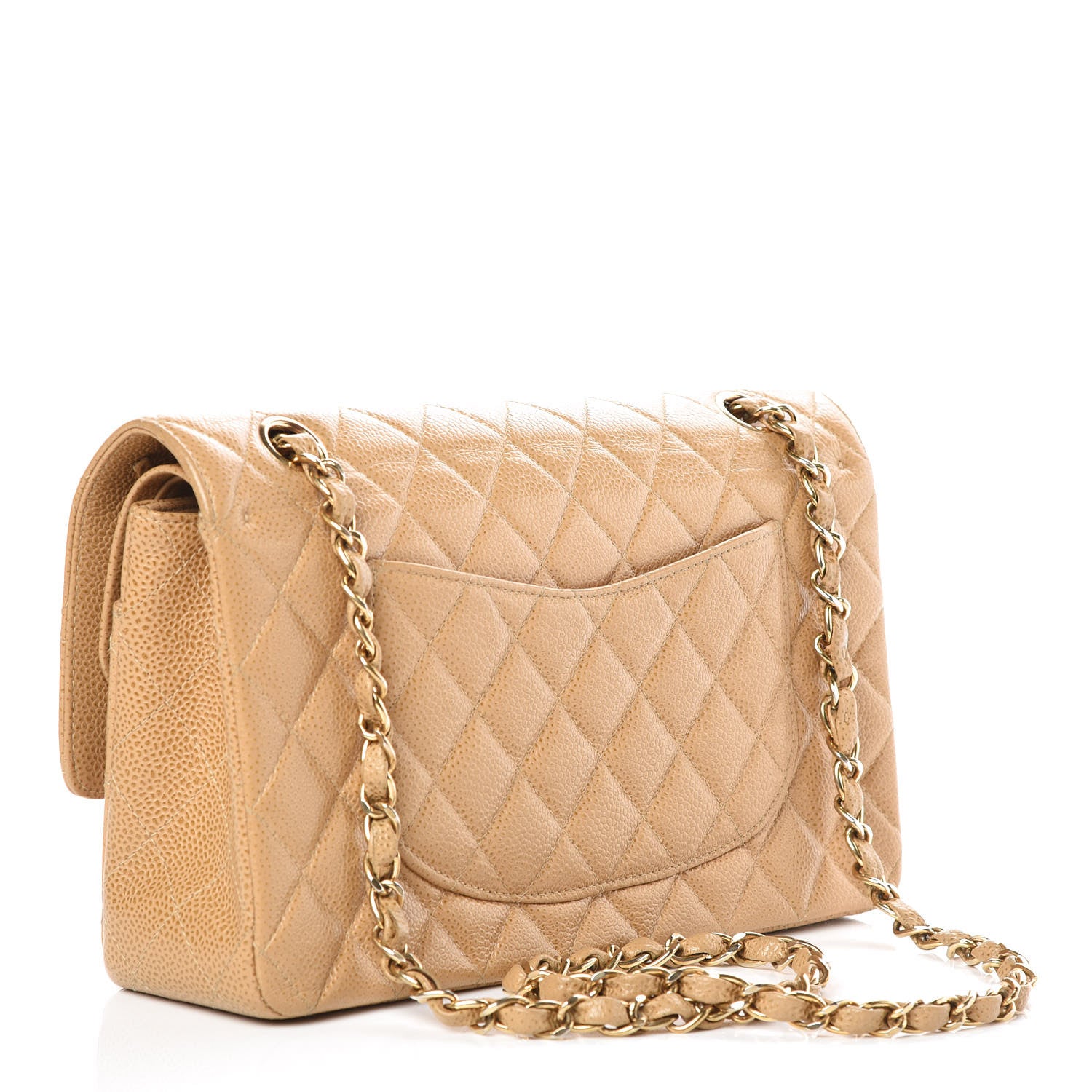 Chanel Caviar Quilted Medium Double Flap Beige 3 of 9