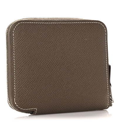 Hermes Epsom Silk'in Compact Wallet Etoupe 3 of 10
