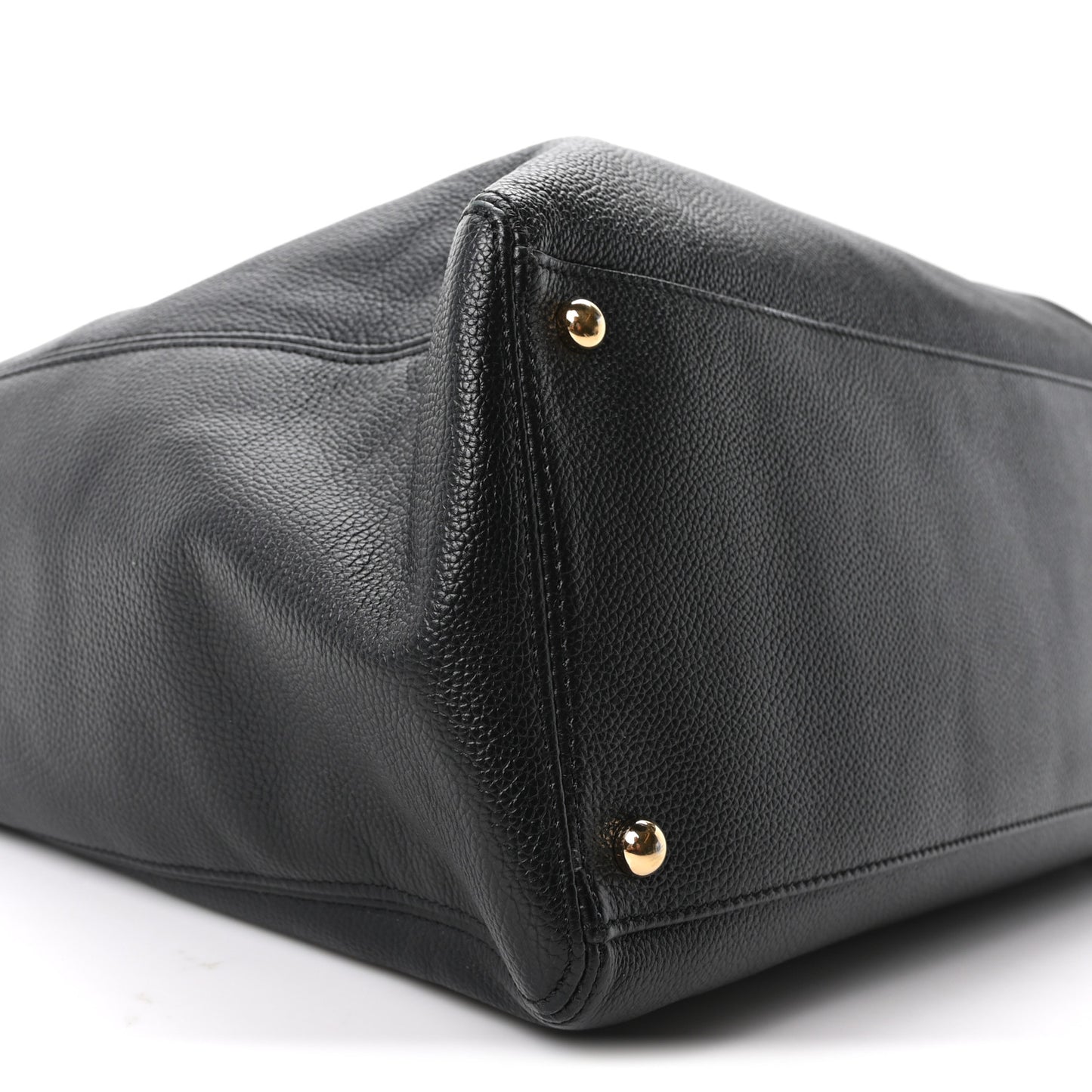 Calfskin Cerf Executive Shopper Tote Black