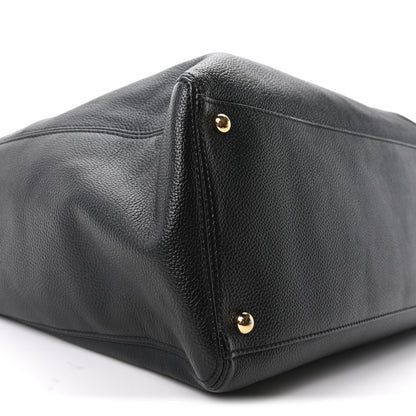 Chanel Calfskin Cerf Executive Shopper Tote Black 10 of 11