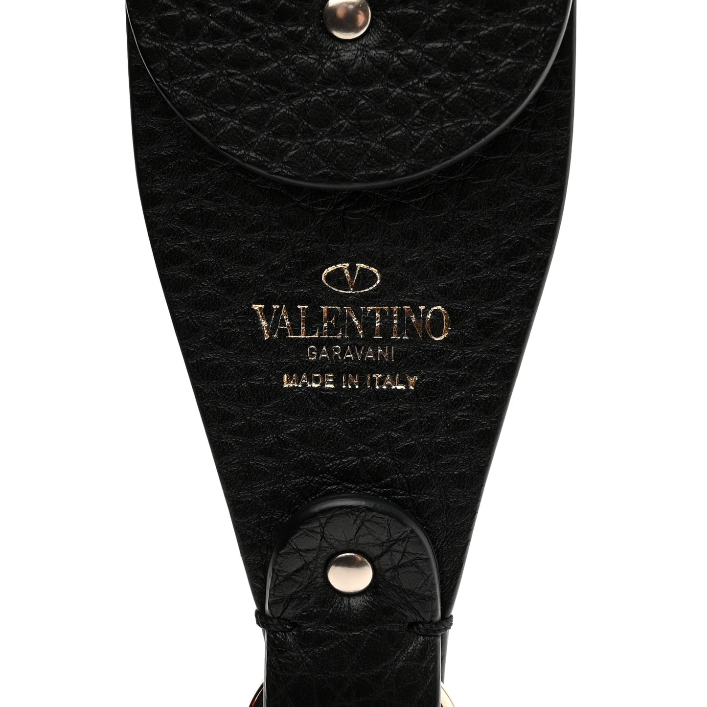 X JAMIE REID Canvas Embroidered Rockstud Guitar Strap Black