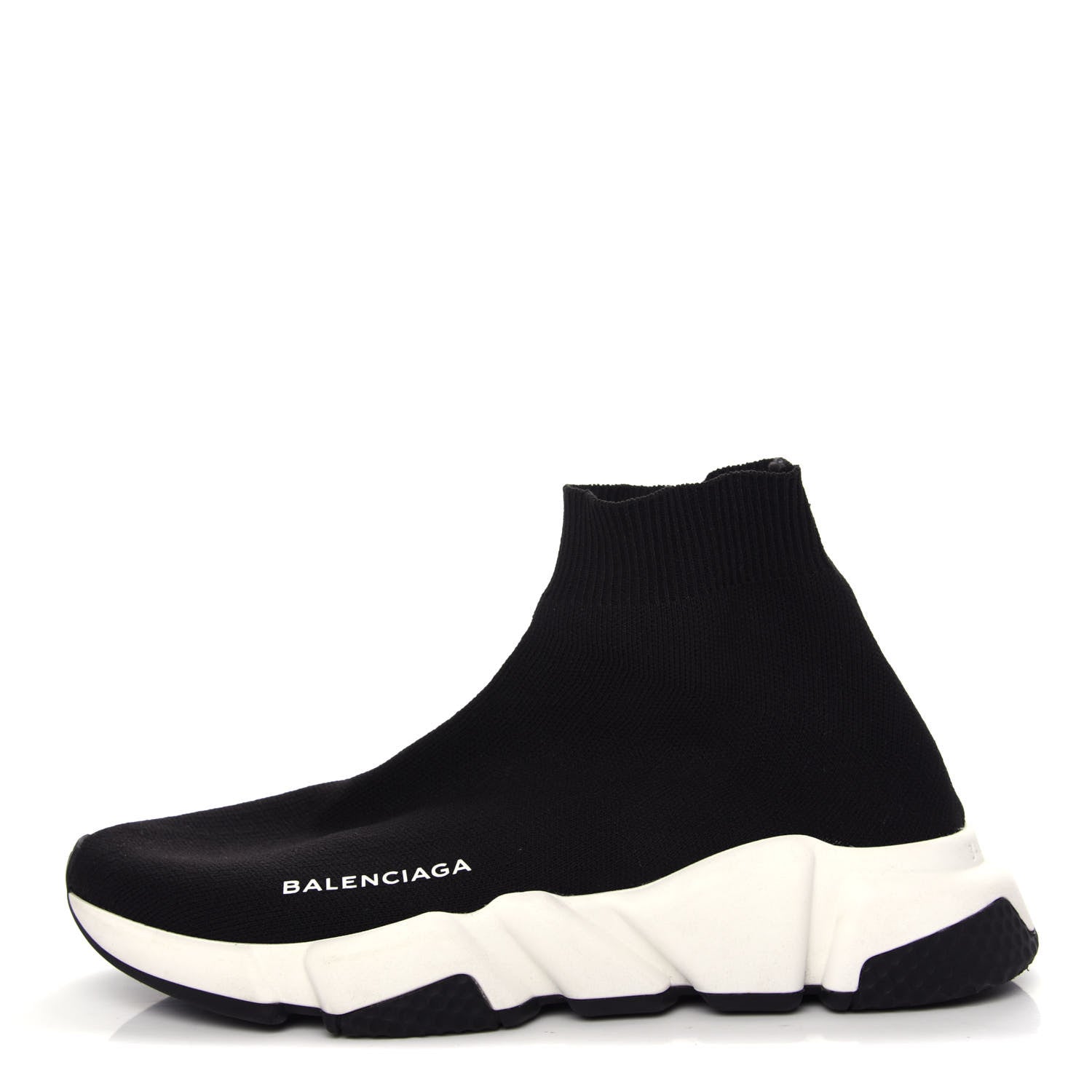 Balenciaga Neoprene Knit Womens Speed Sneakers 38 Black White 1 of 10