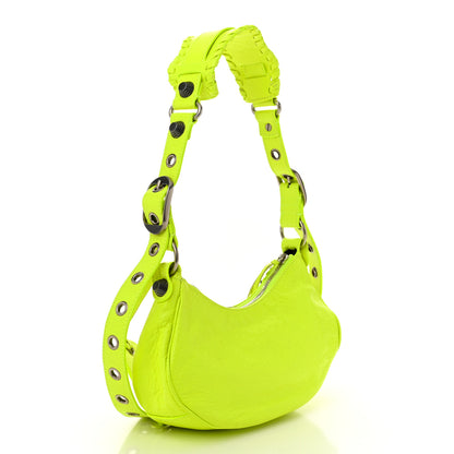 Balenciaga Agneau Arena Le Cagole Shoulder Bag XS Fluo Yellow 4 of 12