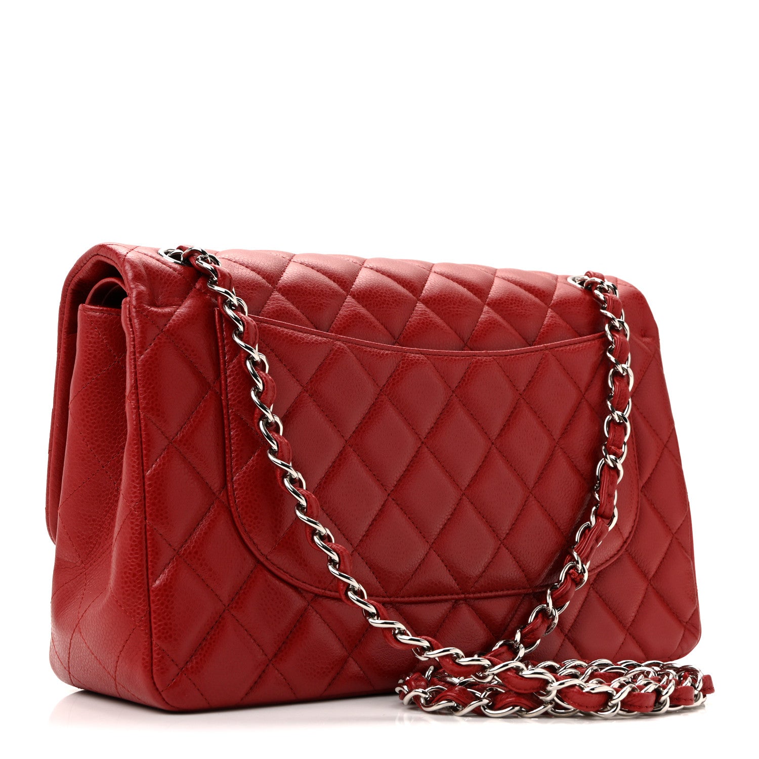 Chanel Caviar Quilted Jumbo Double Flap Dark Red 6 of 40