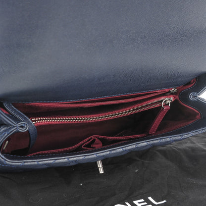 Chanel Caviar Quilted Large Coco Handle Flap Navy Blue 5 of 8