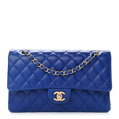 Chanel Lambskin Quilted Medium Double Flap Blue 2 of 12