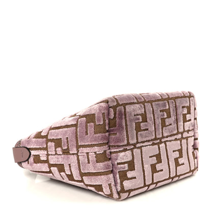 Fendi Velvet Jacquard FF Mini Roll Tote Dusty Mauve 4 of 12