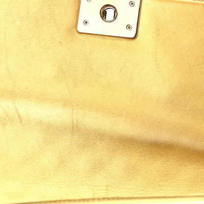 Chanel Metallic Patent Calfskin Quilted Medium Boy Flap Gold 11 of 19
